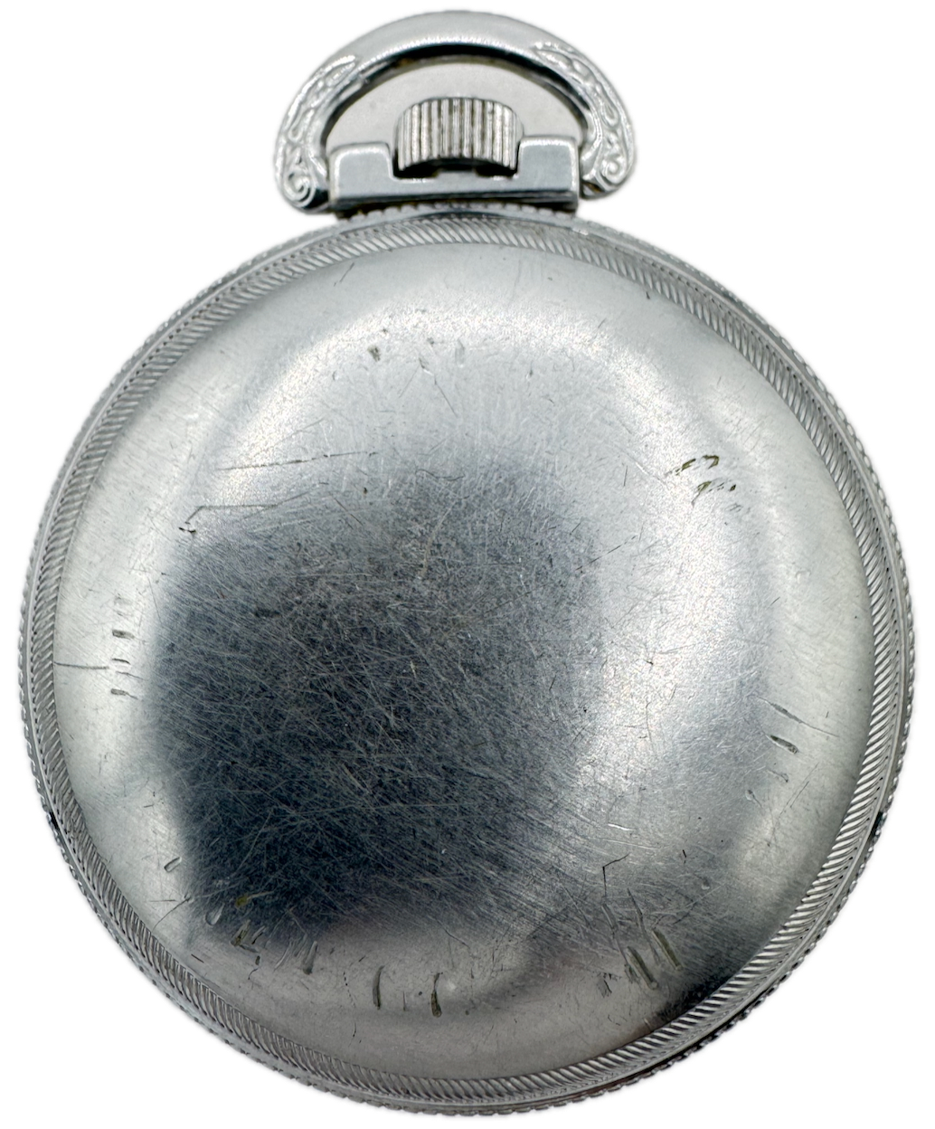Antique 18 Size Defiance Open Face Pocket Watch Case Chrome PlatedCoin Edge USA
