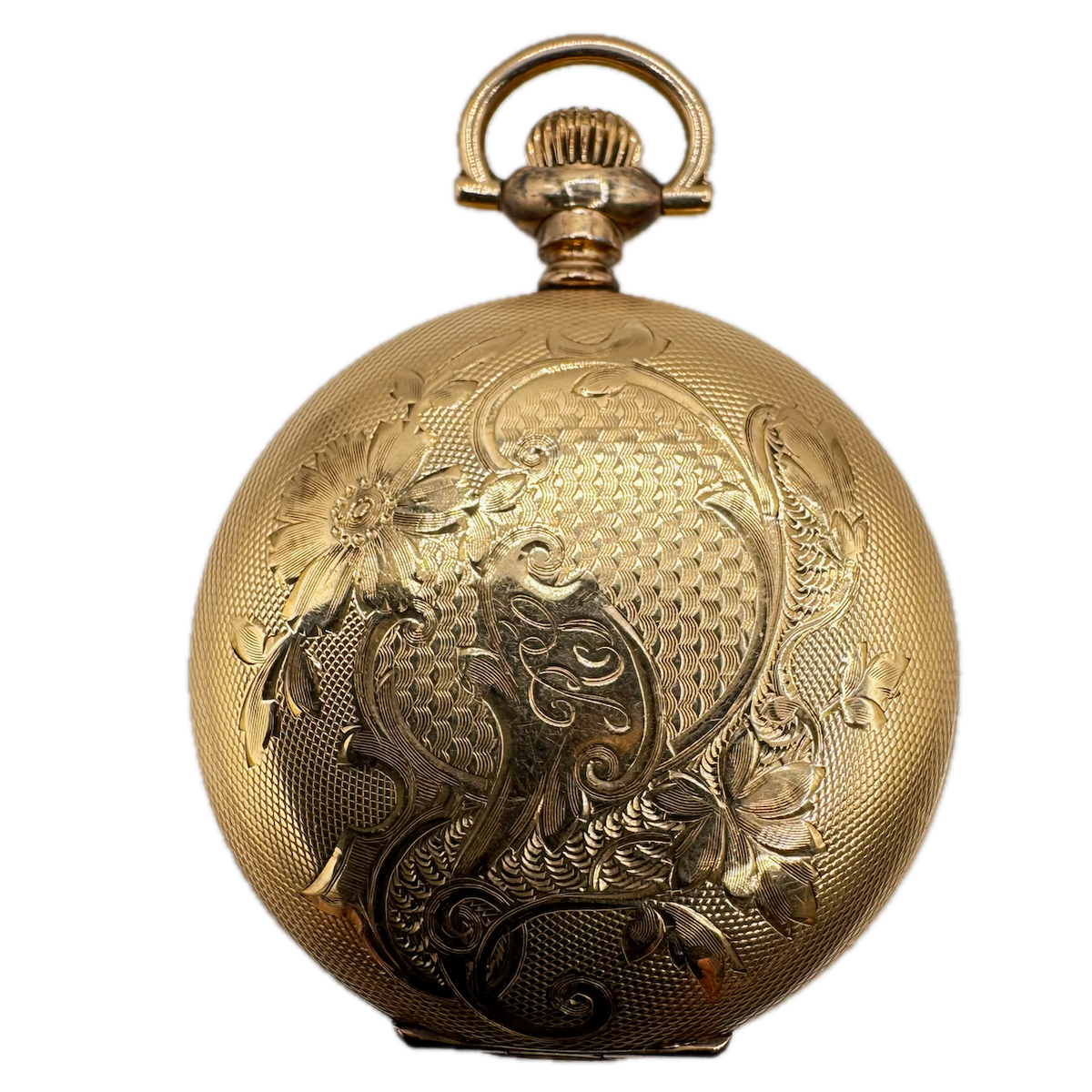 Antique 0s Fahys Hunter Pocket Watch Case Gold FIlled Farmhouse Guilloche USA