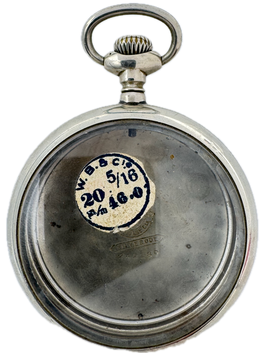 Antique 18 Size Philadelphia Crown Open Face Pocket Watch Case Silverode USA