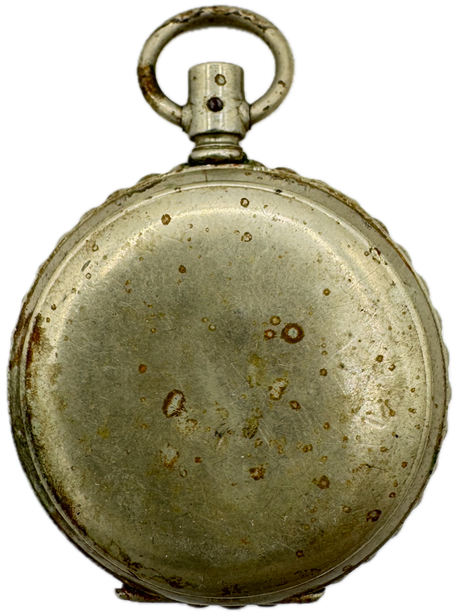 Antique 6 Size Unbranded Open Face Pocket Watch Case NickelScalloped USA