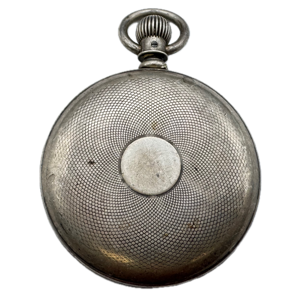 Antique 14 Size Unsigned Open Face Pocket Watch Case Silver Plated Scaled USA