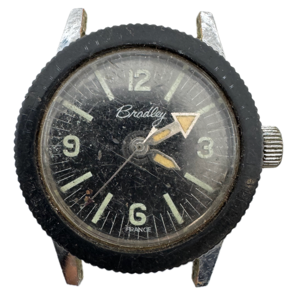Vintage Bradley Diver Men's Mechanical Wristwatch France Steel & Chrom