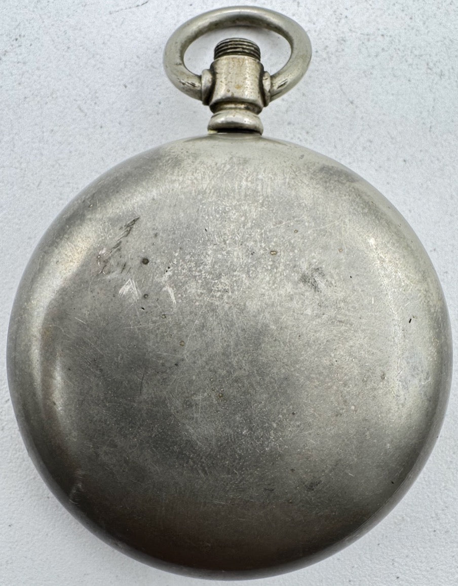 Antique 18 Size Dueber Open Face Pocket Watch Case Silverine Coin Edge USA