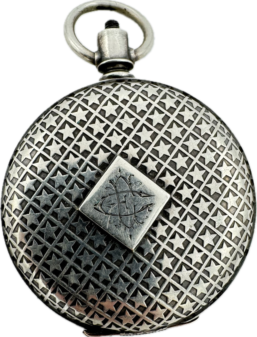 Antique 6 Size Waltham Rare Star Pattern Hunter Pocket Watch Case Coin Silver