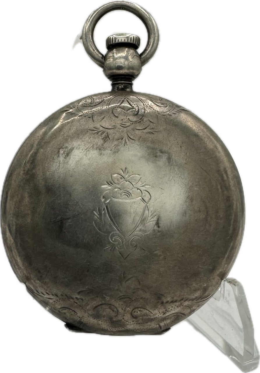 Antique 18 Size Elgin Hunter Pocket Watch Case for Key Wind Coin Silver Early