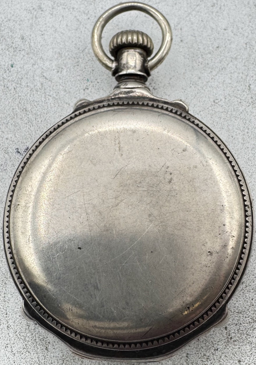 Antique 18s Unbranded Box Hinge Open Face Pocket Watch Case for Key Coin Silver