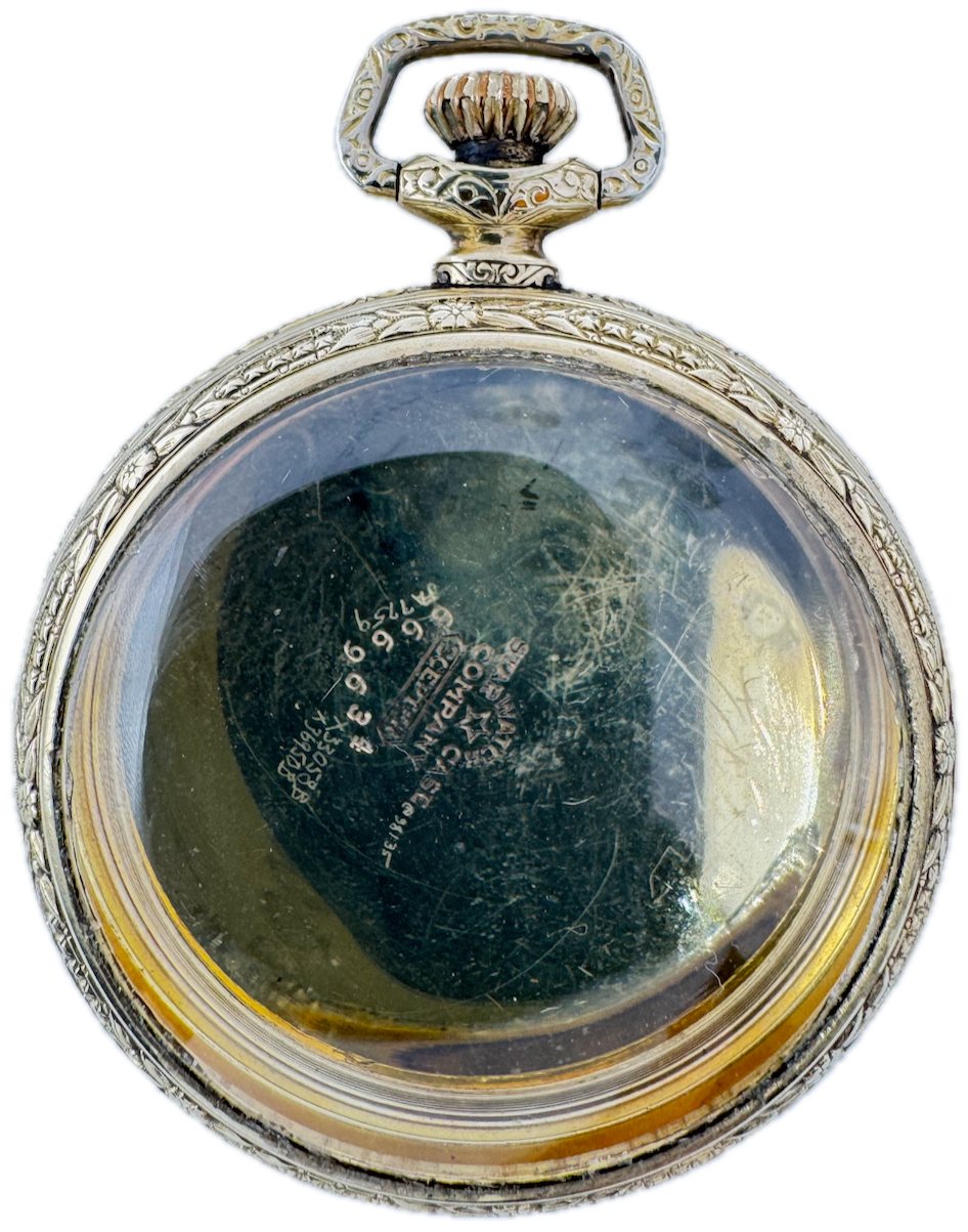 Antique 12s Star Scepter Open Face Pocket Watch Case 10 Year GF Pinstriped USA
