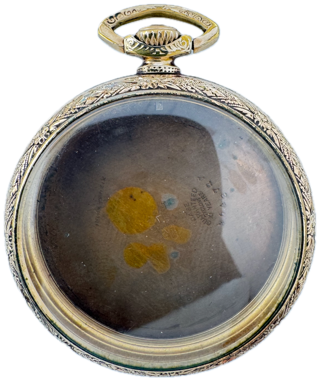Antique 12s Keystone Cyclone Open Face Pocket Watch Case 10 Year GF Pinstriped