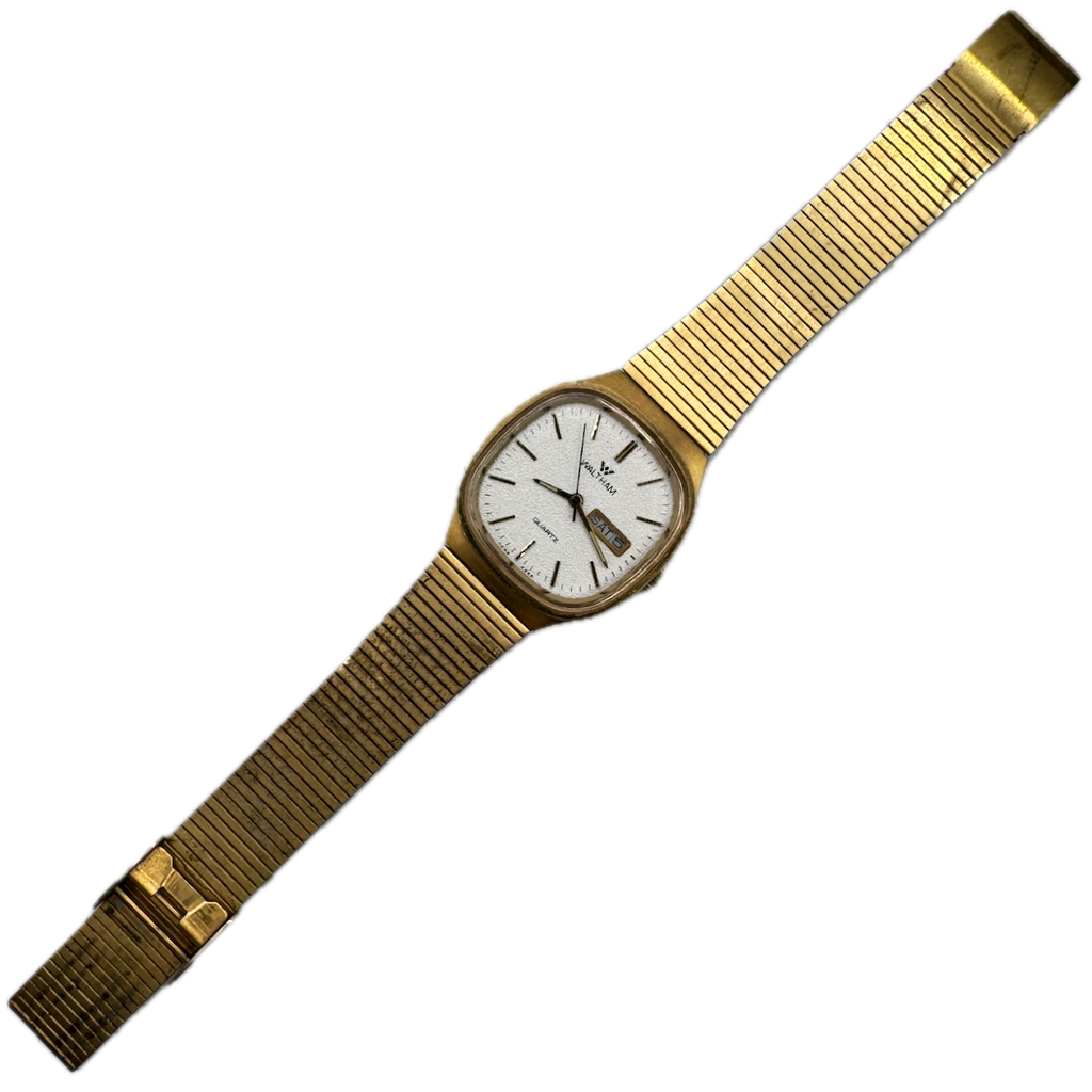 【新品電池】Waltham tank ヴィンテージ 稼働品 美品 Vintage Waltham Y838-855 Snowflake Day Date Men's Quartz