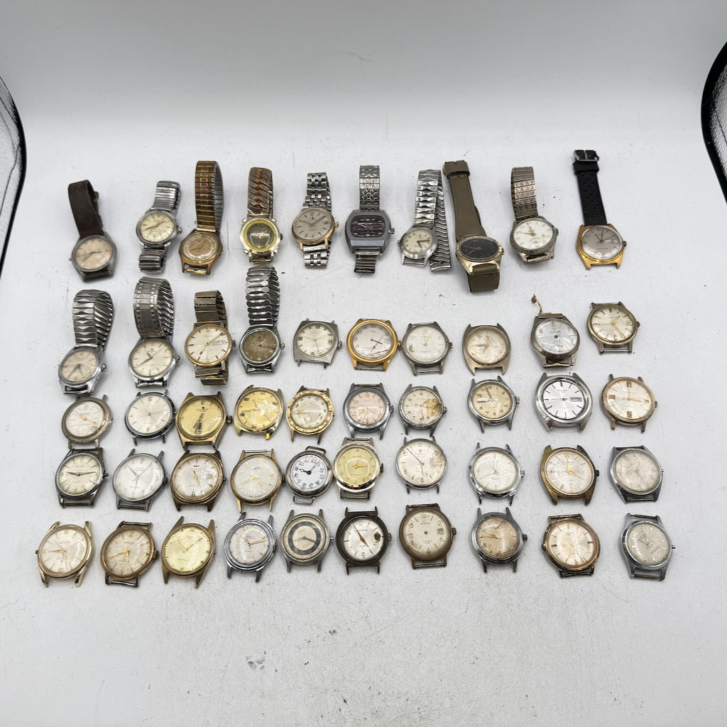 Vintage Gruen, Elgin, Waltham, etc. Lot of 50 Men display picture 3