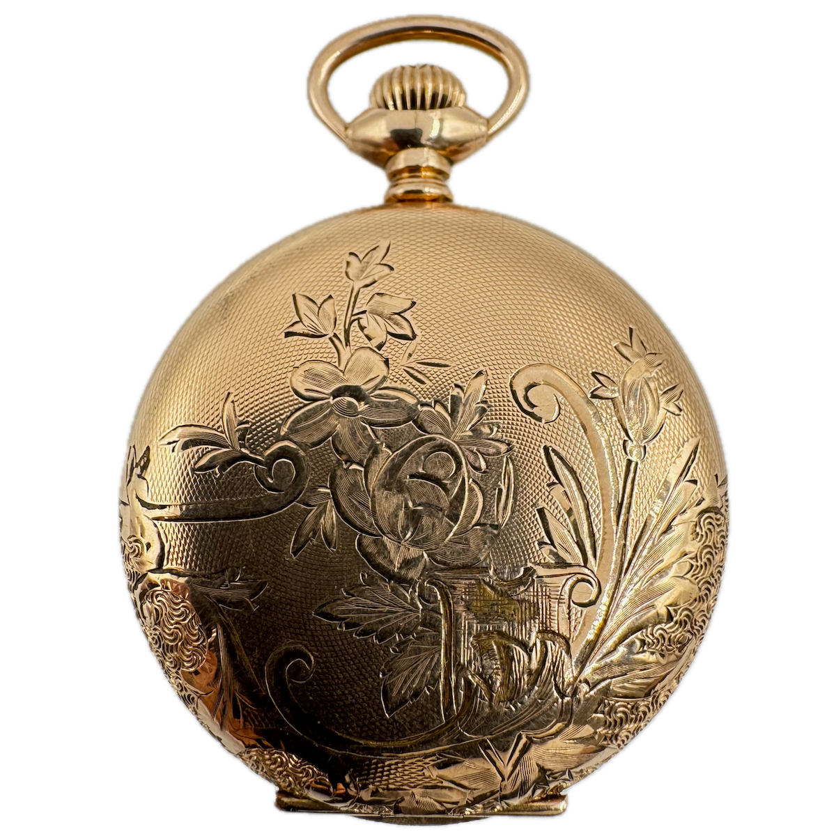 Antique 6 Size Wadsworth Pilot Hunter Pocket Watch Case 20 Year GF Floral Scale
