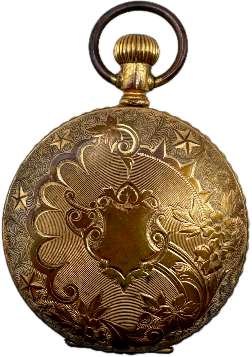 Antique 6s Kenosha Open Face Pocket Watch Case Gold Tone Scalloped USA