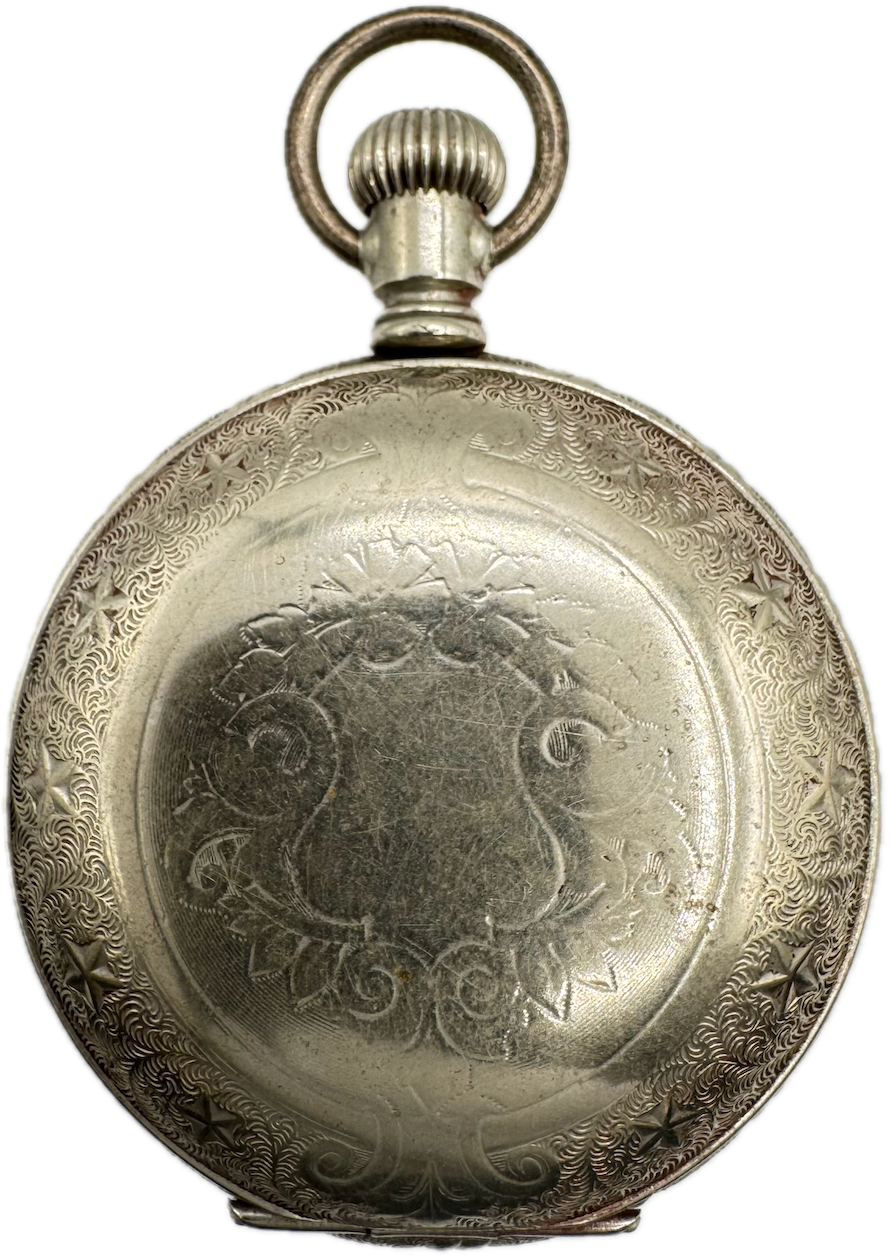 Antique 18 Size Illinois Hunter Pocket Watch Case Nickel Elk & Shield USA