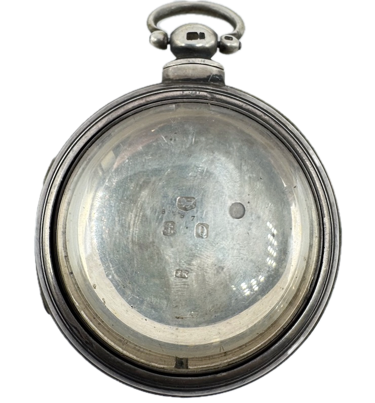 Antique Pocket Watch Case for for Key Wind Fusee Sterling Pair Case English