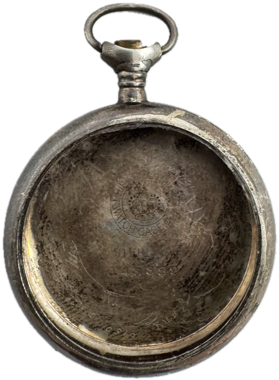 Antique 0s Philadelphia Crown Open Face Pocket Watch Case Sterling Silver USA