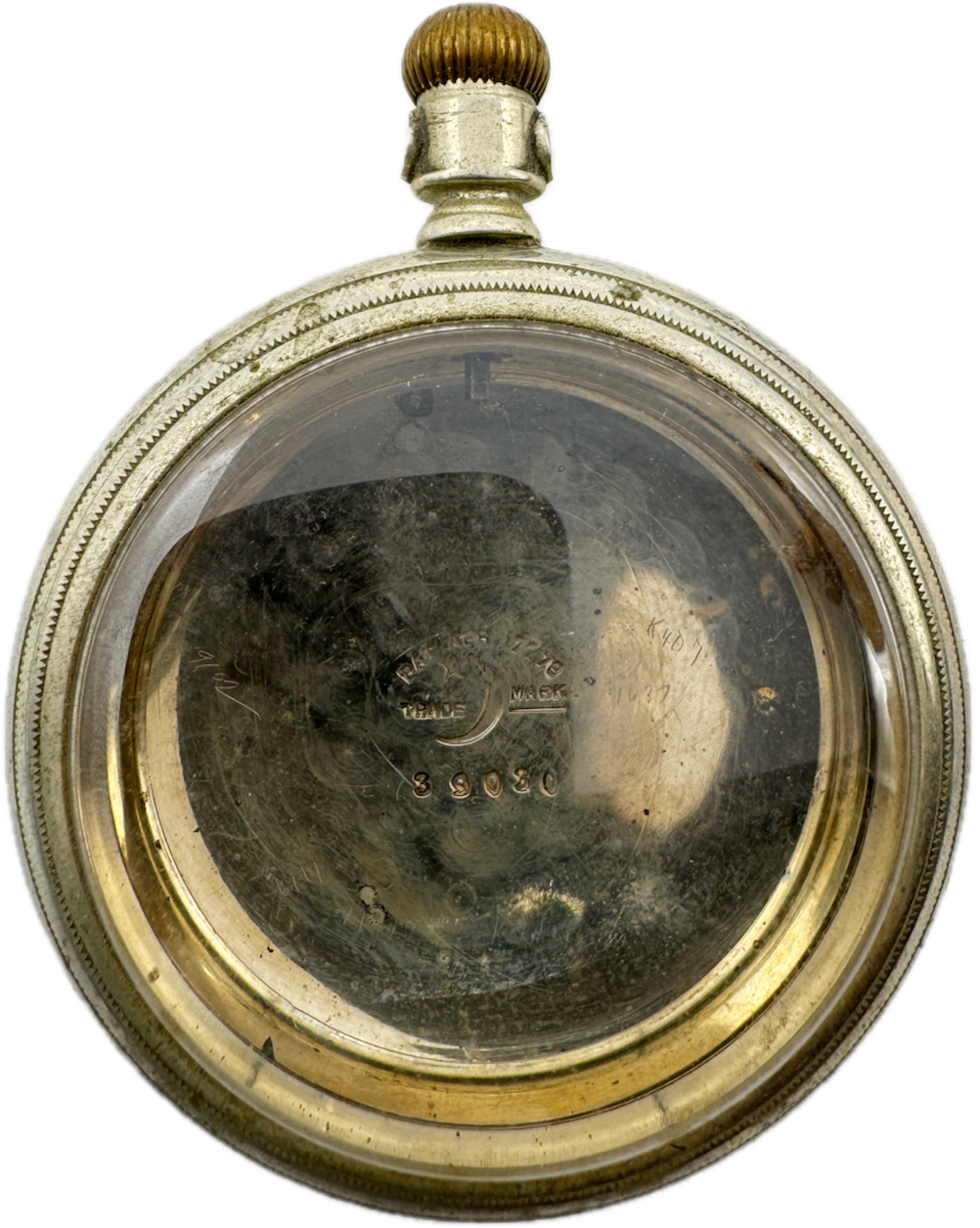 Antique 18s Crescent Swingout Open Face Pocket Watch Case Coin Edge USA