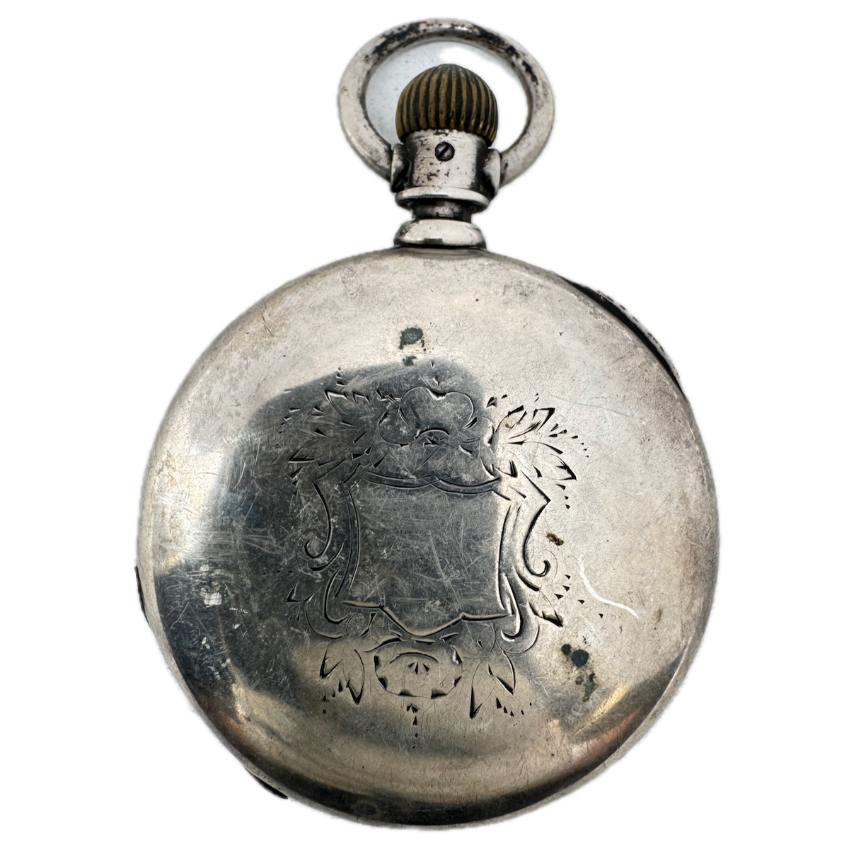 Antique 18 Size Fahy's 4 Ounce Open Face Pocket Watch Case Coin Silver USA