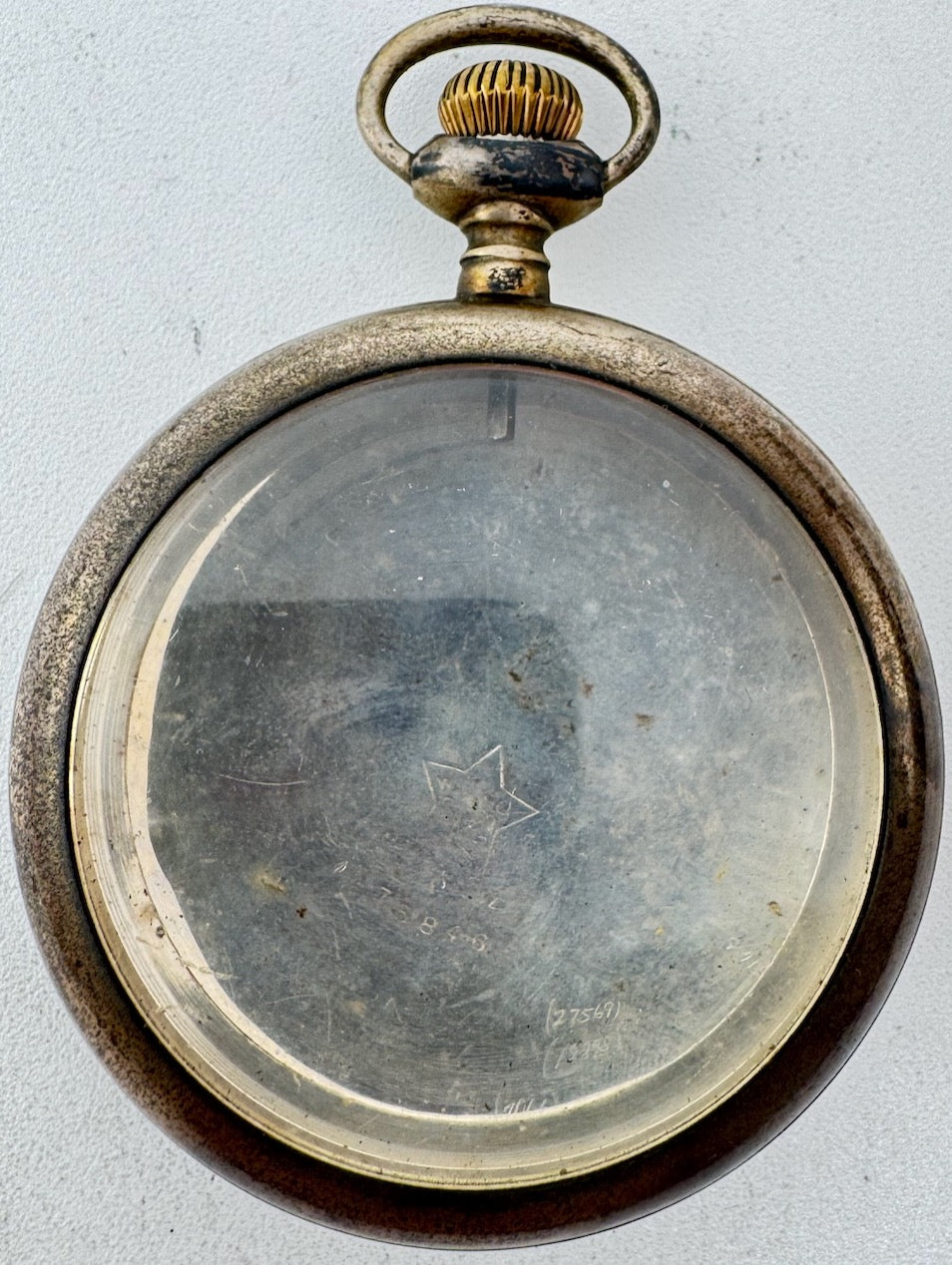 Antique 18s W.C. Co Open Face Pocket Watch Case Sterling Silver Elk USA
