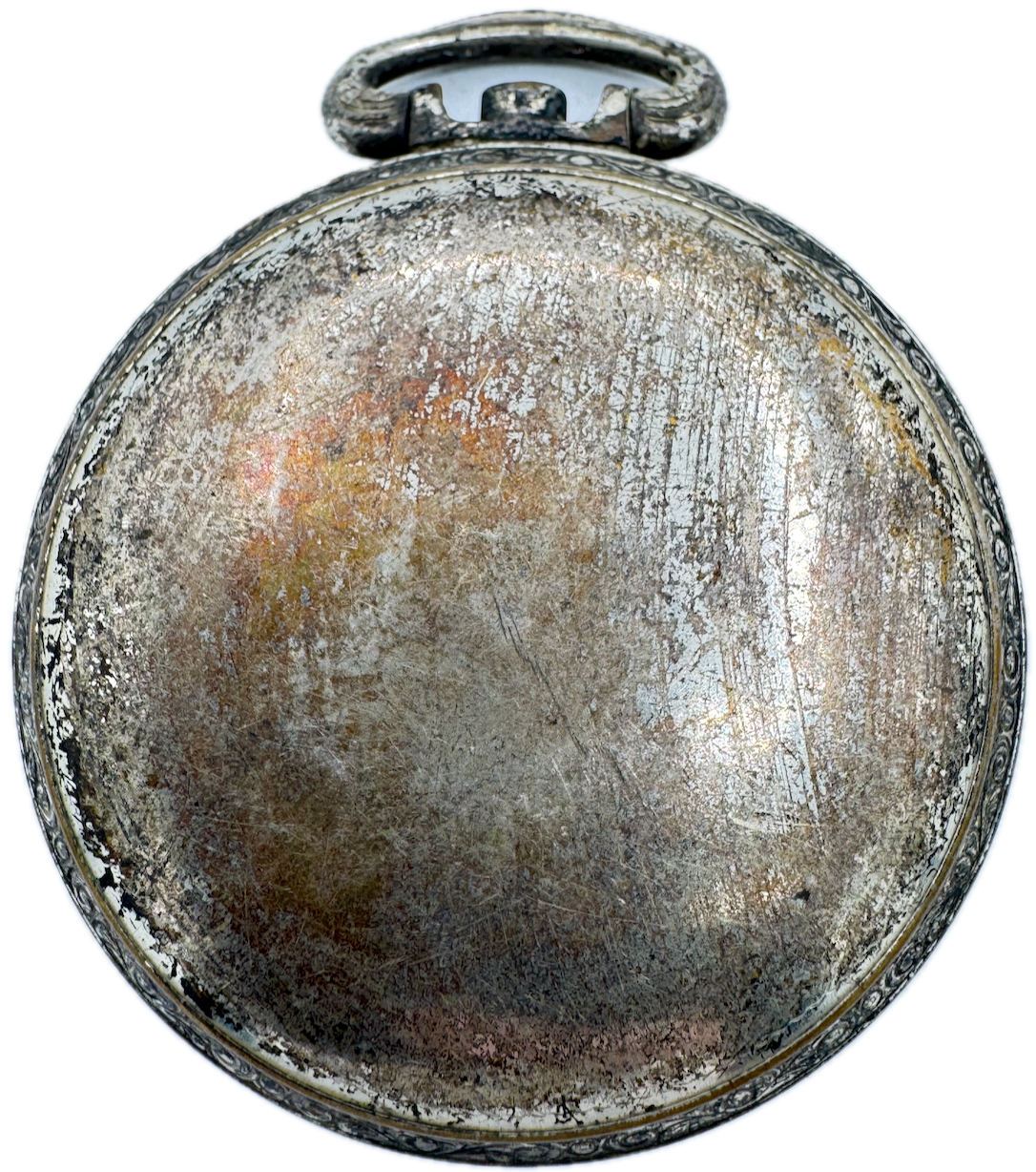 Antique 16 Size Keystone Open Face Pocket Watch Case Chrome PlatedEngraved USA