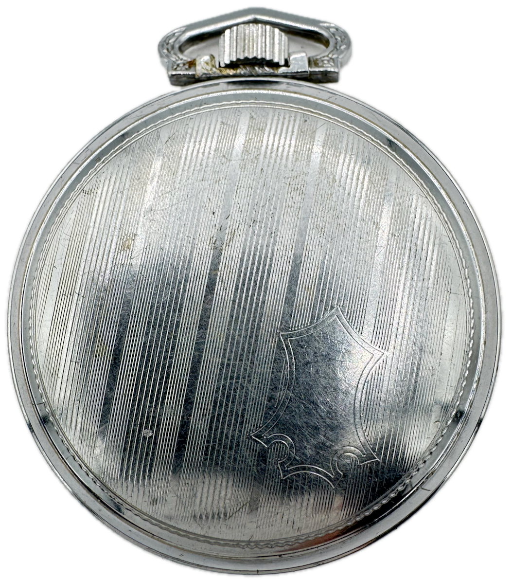 Antique 18 Size Illinois Spartan Open Face Pocket Watch Case Pinstriped USA