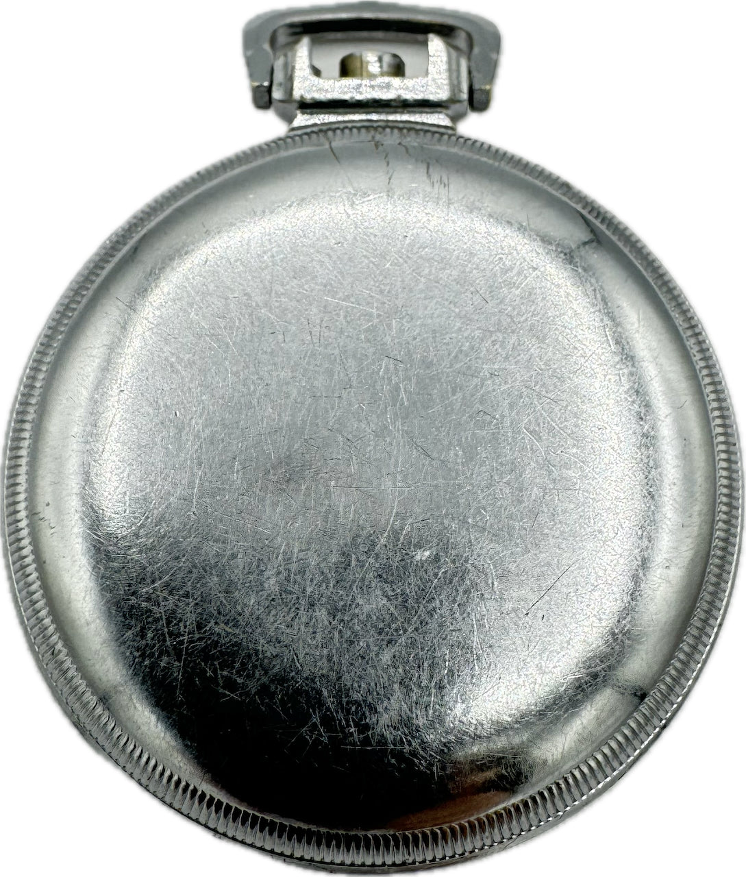 Antique 42mm Rolex Open Face Pocket Watch Case Chrome Plated Coin Edge Rare
