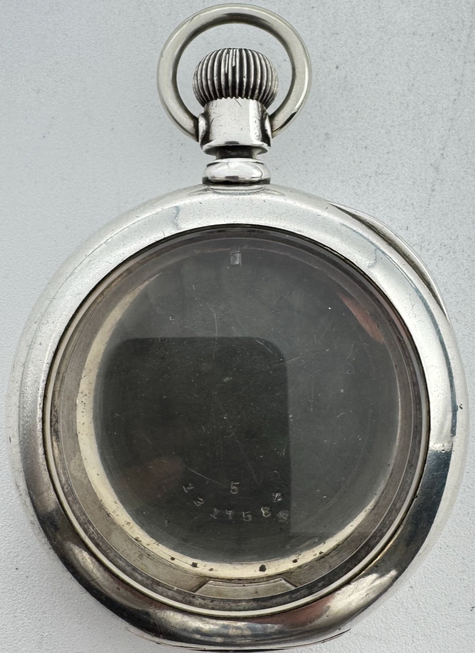 Antique 18s Dueber New Port Open Face Pocket Watch Case Coin Silver Gold Hinge