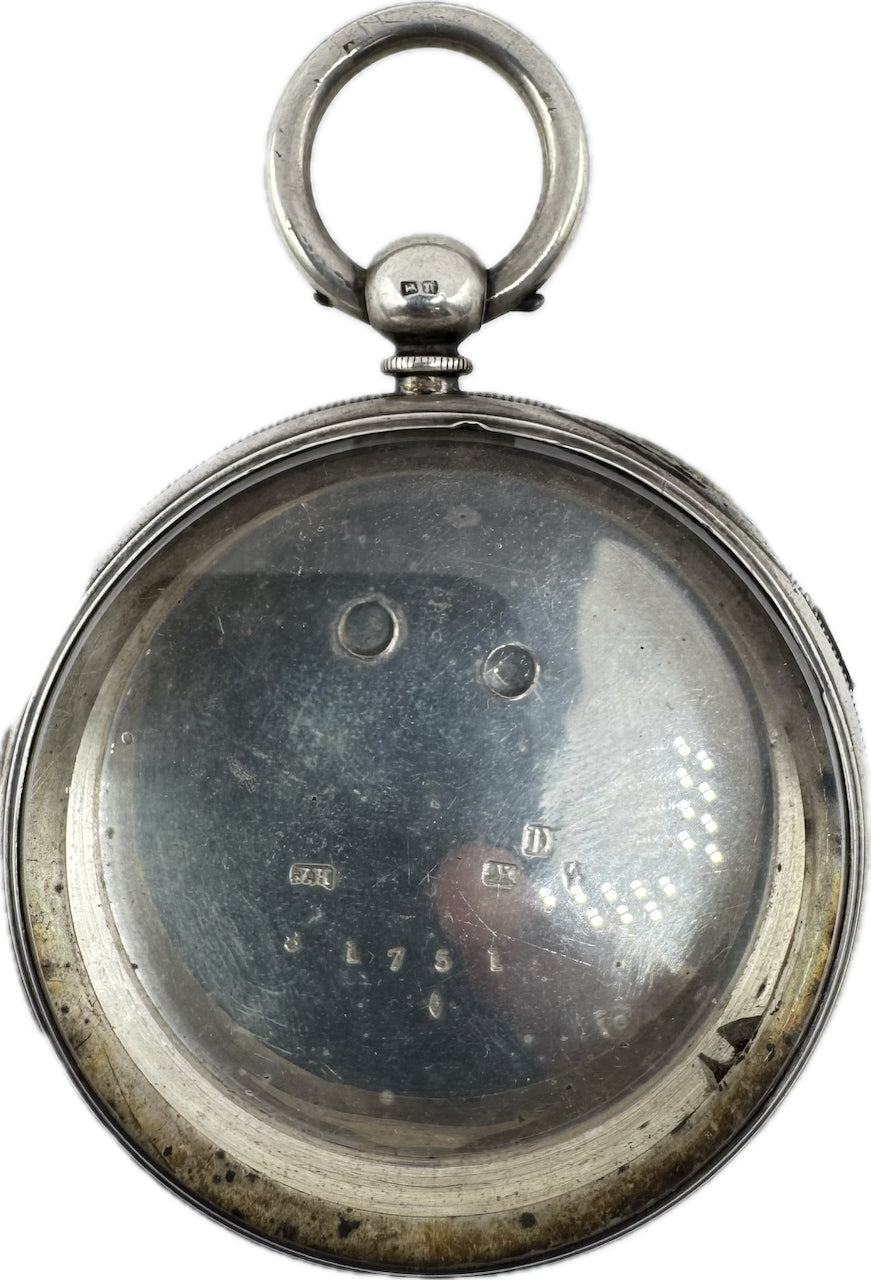 Antique 18 Size Pocket Watch Case for Key Sterling SilverCoin Edge English