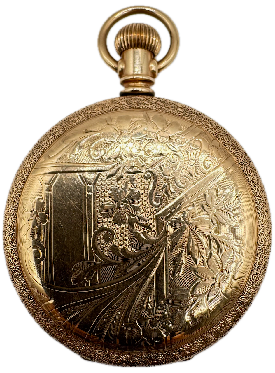 Antique 6 Size Crescent Hunter Pocket Watch Case Scalloped & Guilloche USA