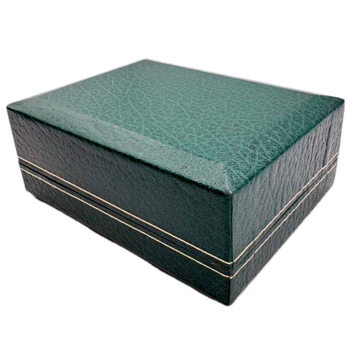 Vintage 4x5x2in Rolex Men's Wristwatch Box Swiss Made Green Leather & Felt Lined