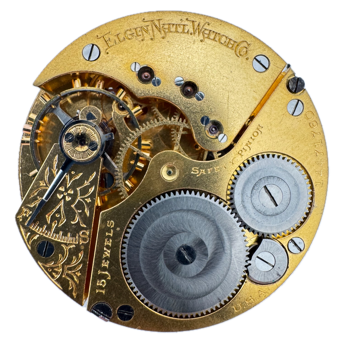 Antique 16s Elgin 6 15 Jewel Mechanical Hunter Pocket Watch Movement 365 USA