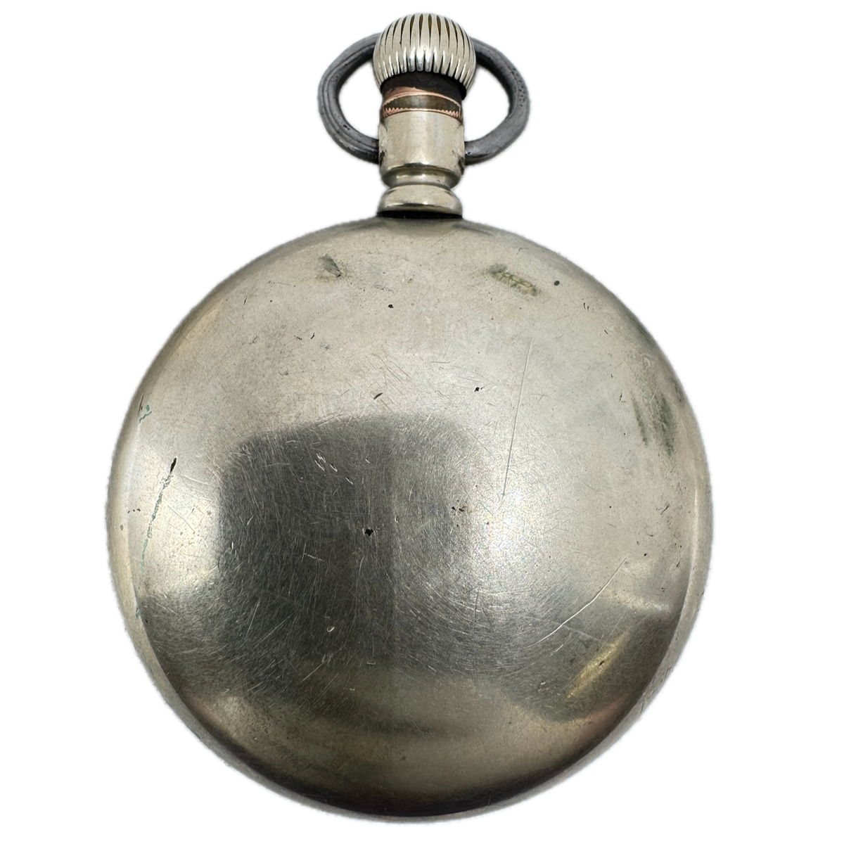 Antique18s Crescent Pocket Watch Case Mechanical Nickel Coin Edge USA Swing Out