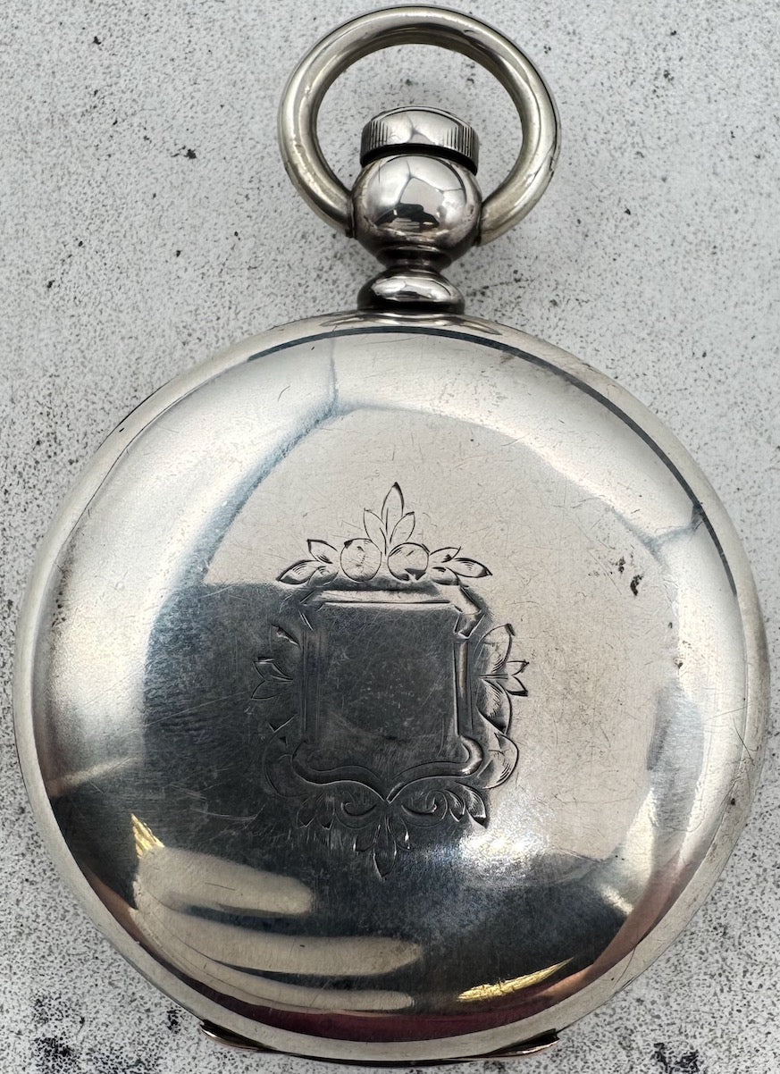 Antique 18s Keystone Shield Hunter Pocket Watch Case for Key 3 Oz Coin Silver