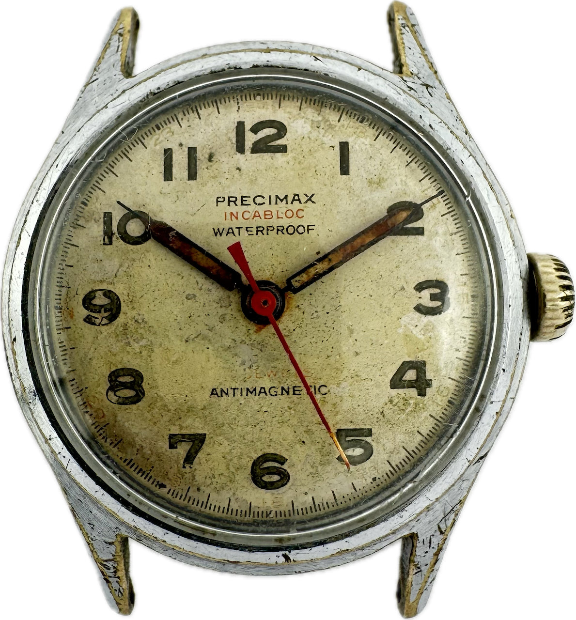 Vintage Precimax 450 13 Men's Mechanical Wristwatch Swiss Made Chrome Plated