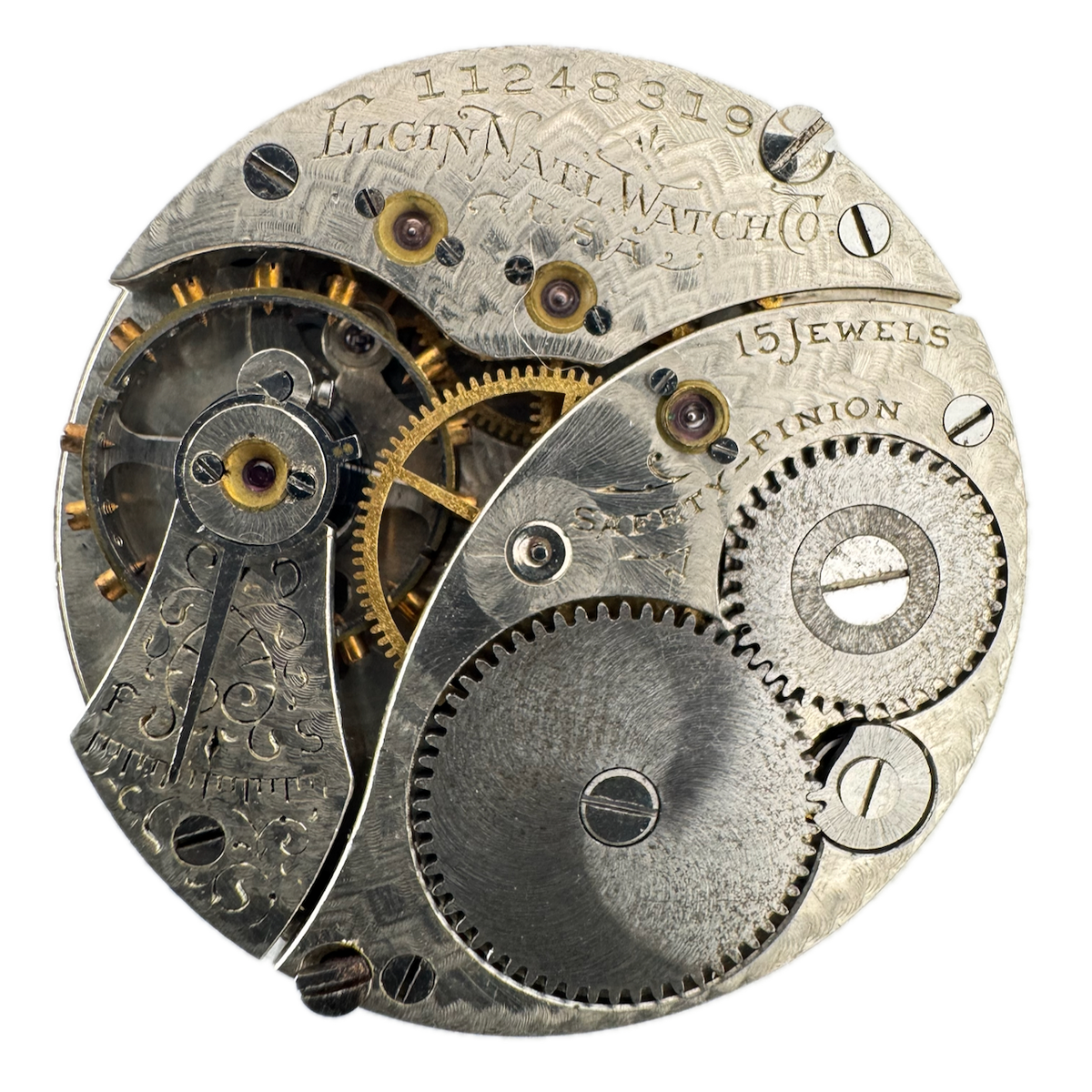Antique 0s 1905 Elgin 15 Jewels Mechanical Hunter Pocket Watch Movement 318 USA