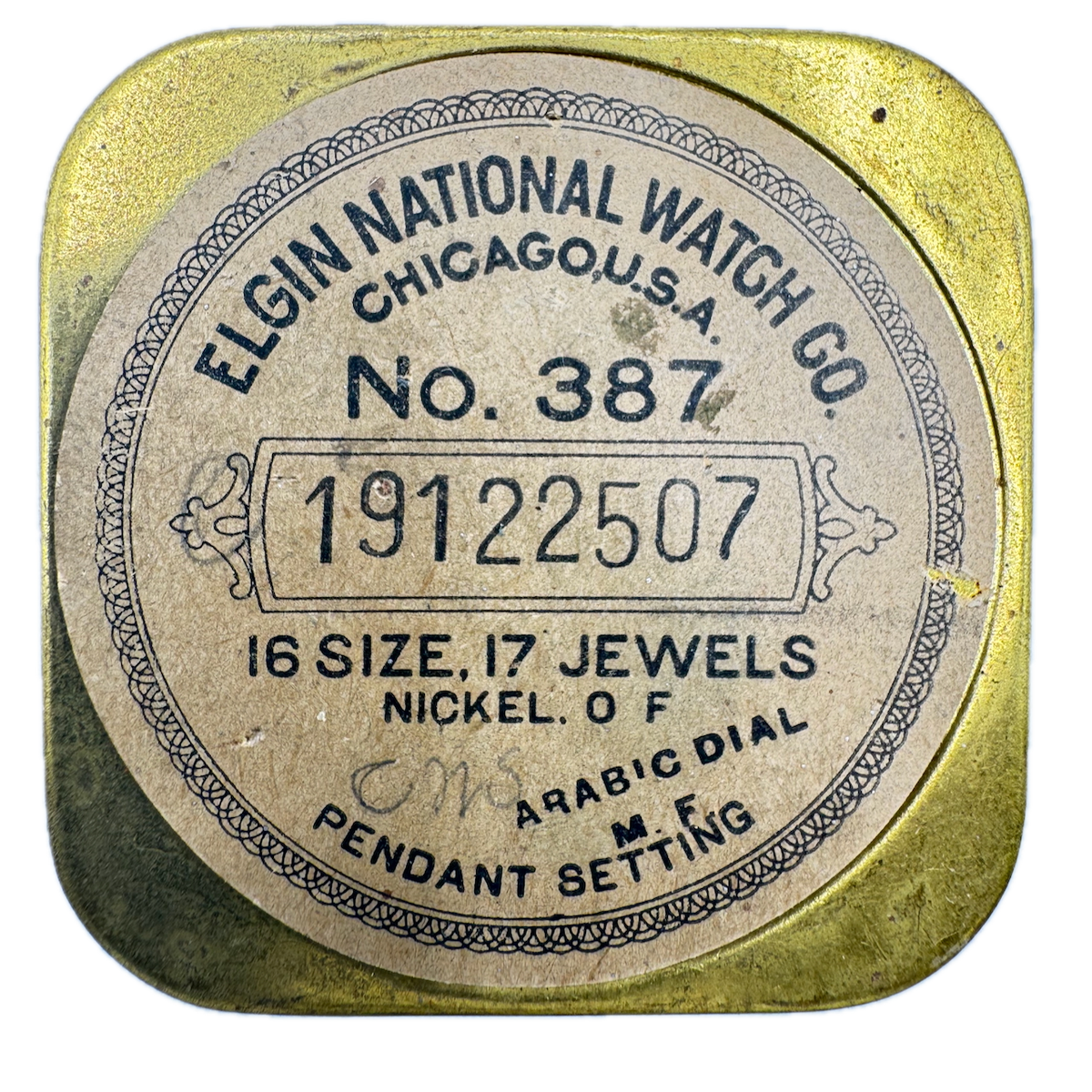Antique 16s Elgin Coin Edge Open Face Pocket Watch Transport Case w Box USA