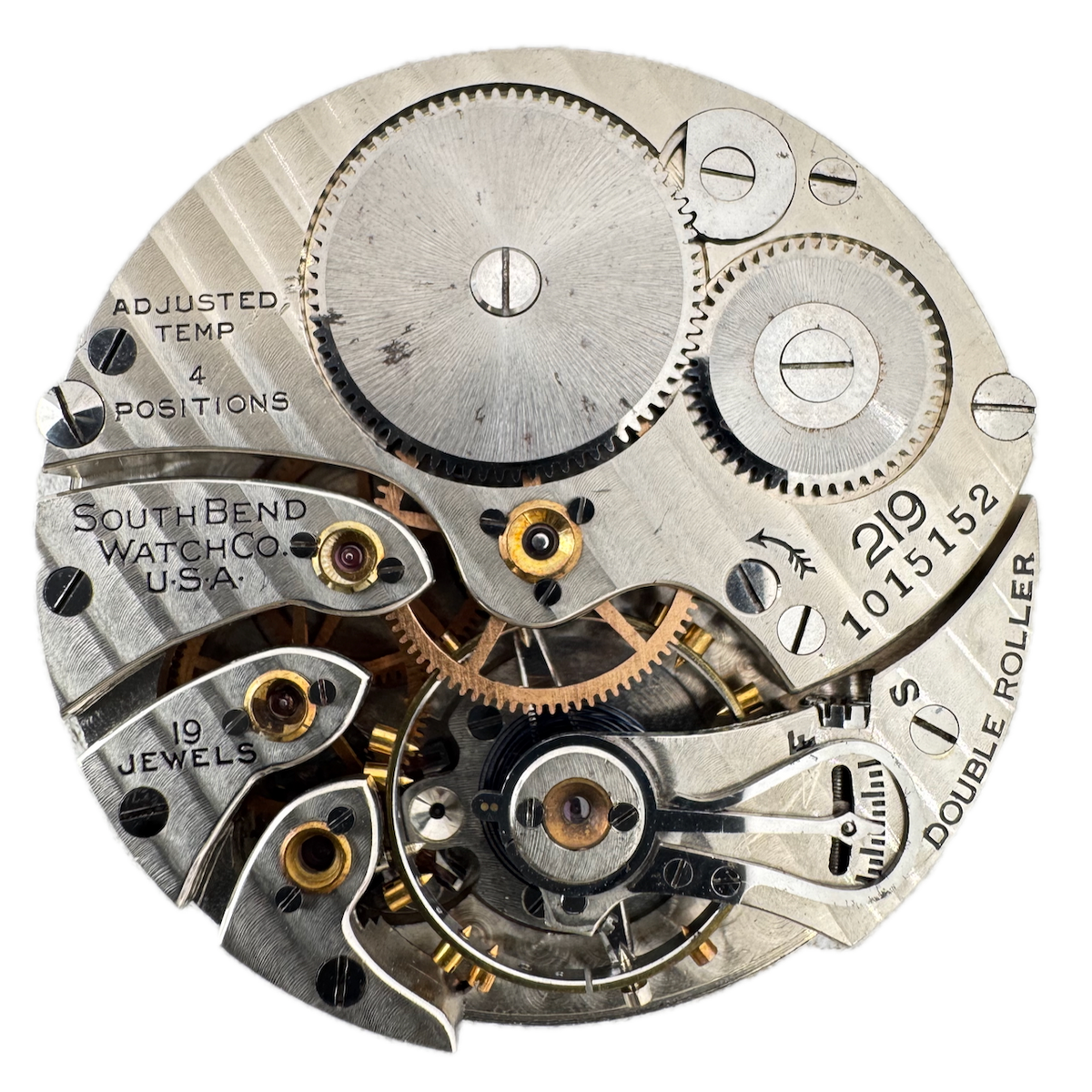 Antique 16s 1922 South Bend 19 Jewel Mechanical Pocket Watch Movement 219 USA