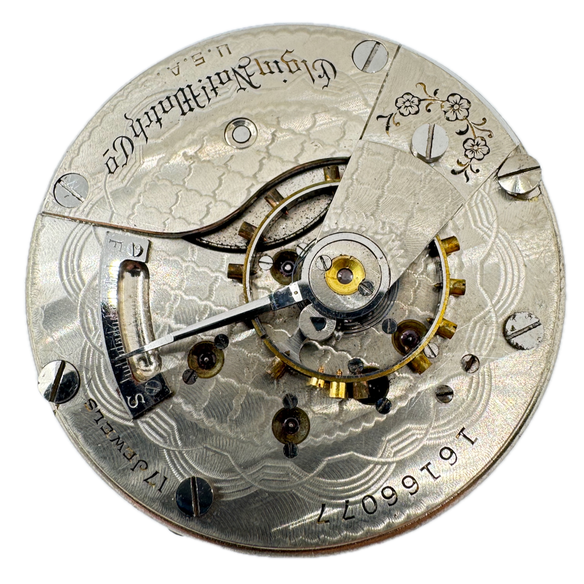 Antique 18s 1912 Elgin Checkerboard 17 Jewel Hunter Pocket Watch Movement 335