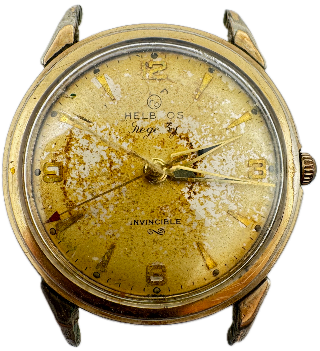 Vintage Helbros Regency Sector Men's Mechanical Wristwatch 240 Steel & 10k GF