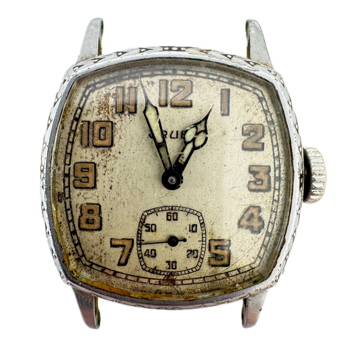 Vintage 27mm Gruen Guild 15 Jewel Men's Mechanical Wristwatch 705 Swiss Chrome