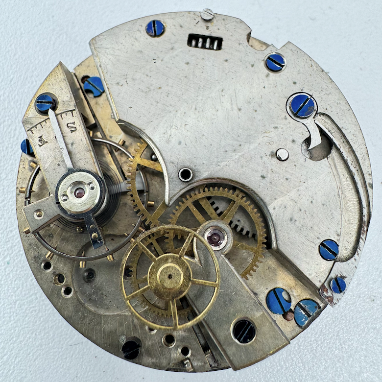 Antique 41.5mm Unbranded Mechanical Pocket Watch Movement Incomplete for Parts