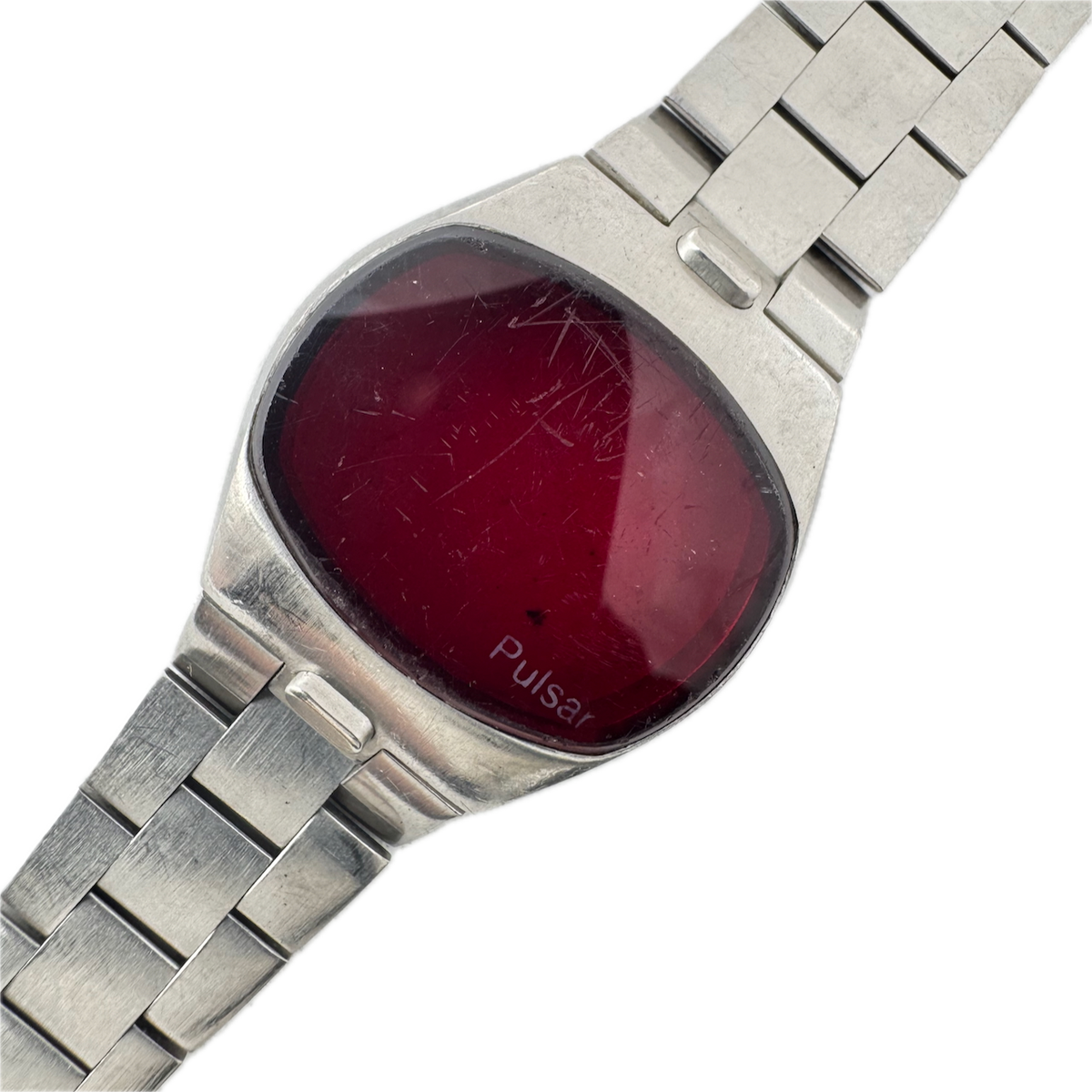 Vintage Pulsar BigTime Men's Wristwatch Case Stainless Steel For Parts Japan