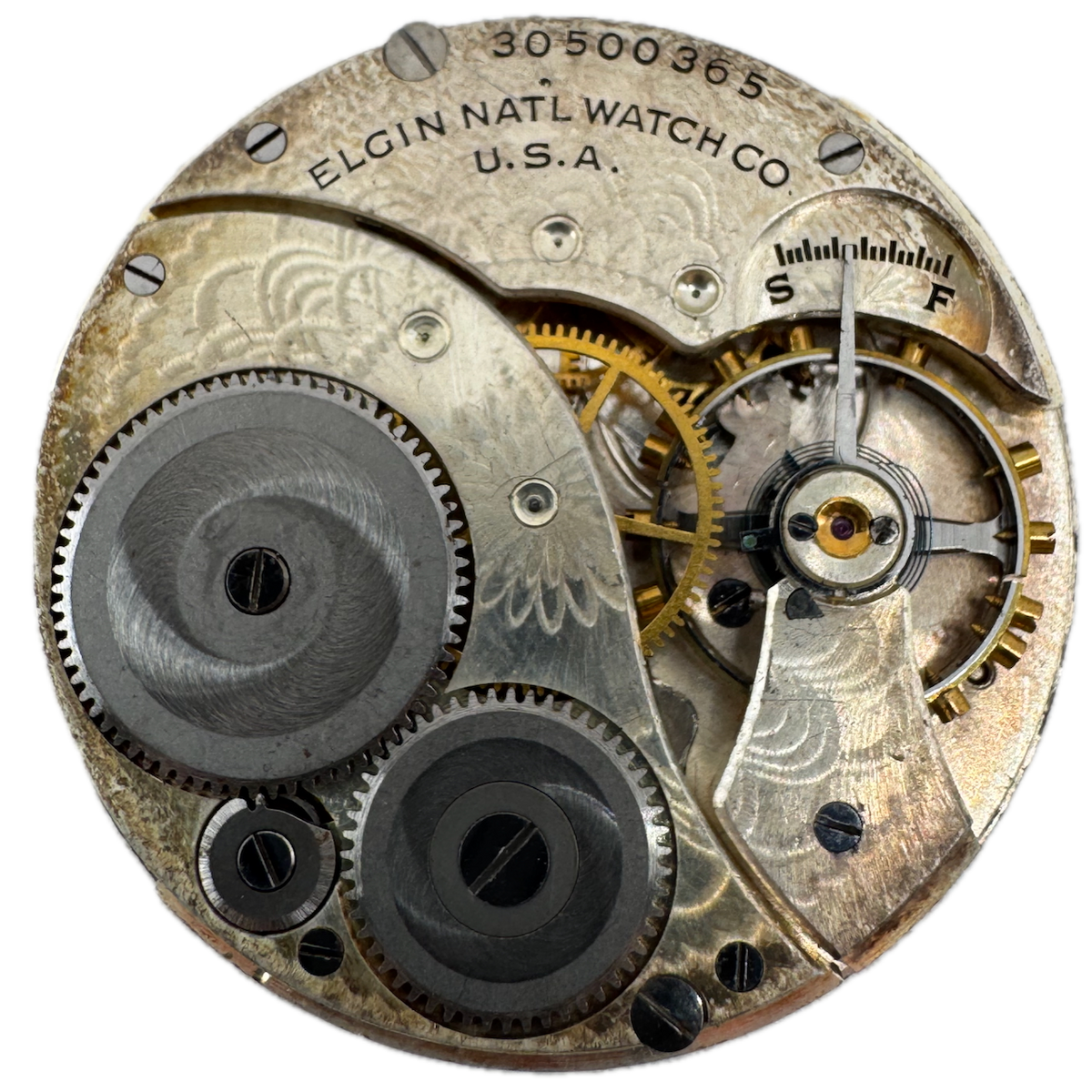 Vintage 12s 1928 Elgin 7 Jewel Mechanical Pocket Watch Movement 303 USA