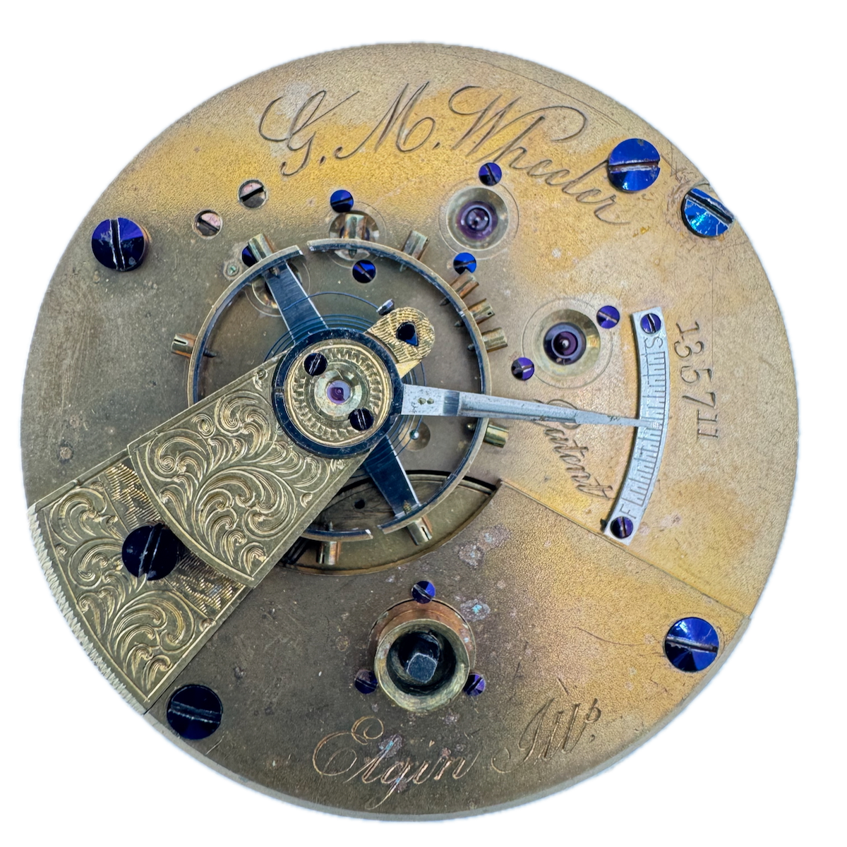 Antique 18s 1871 Elgin G.M. Wheeler 11j Key Wind Pocket Watch Movement 57 USA