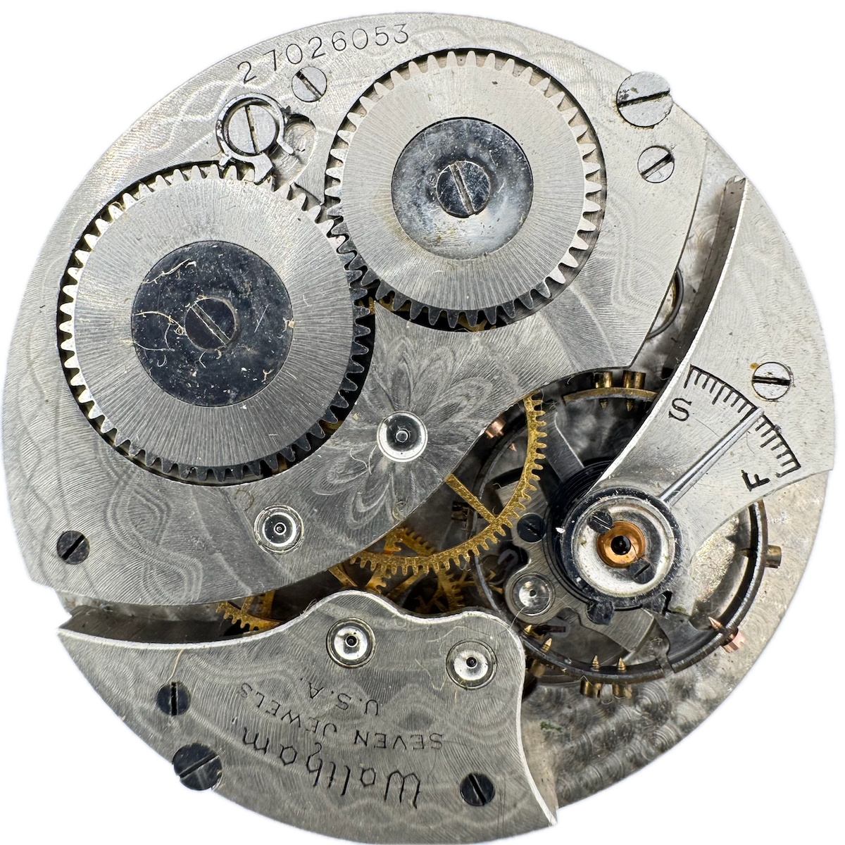 Vintage 12s 1929 Waltham Mechanical Pocket Watch Movement 210 USA for Parts