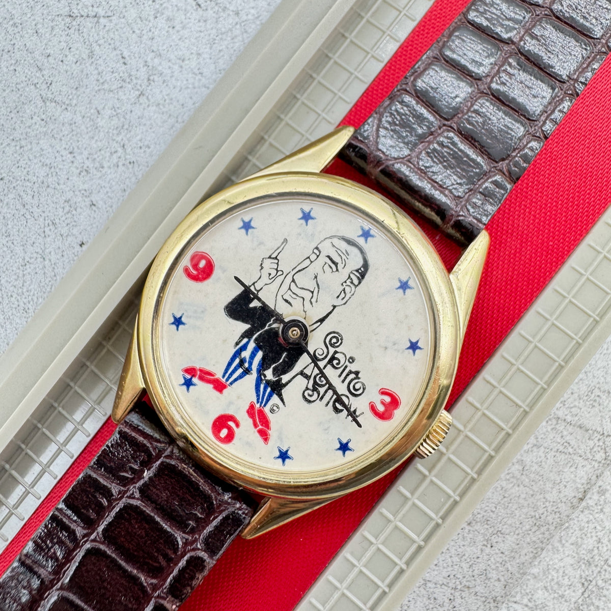 Vintage 34.5mm Bradley 23 Spiro Agnew 1 Jewel Men's Mechanical Wristwatch Swiss