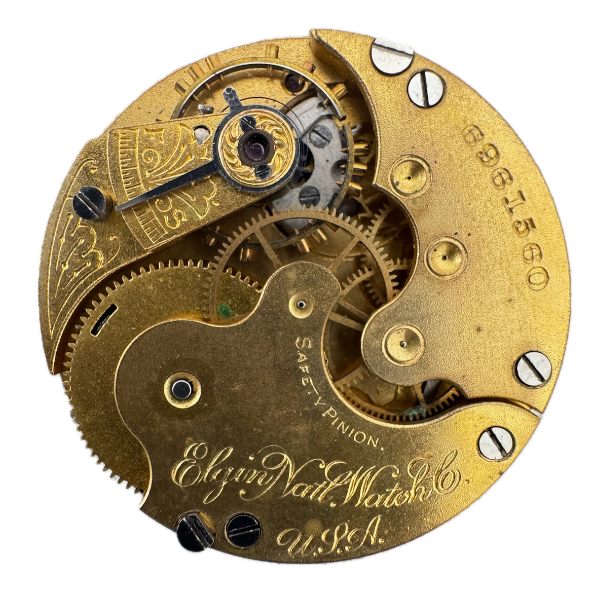 Antique 0s 1897 Elgin 7j Mechanical Hunter Pocket Watch Movement 109 USA