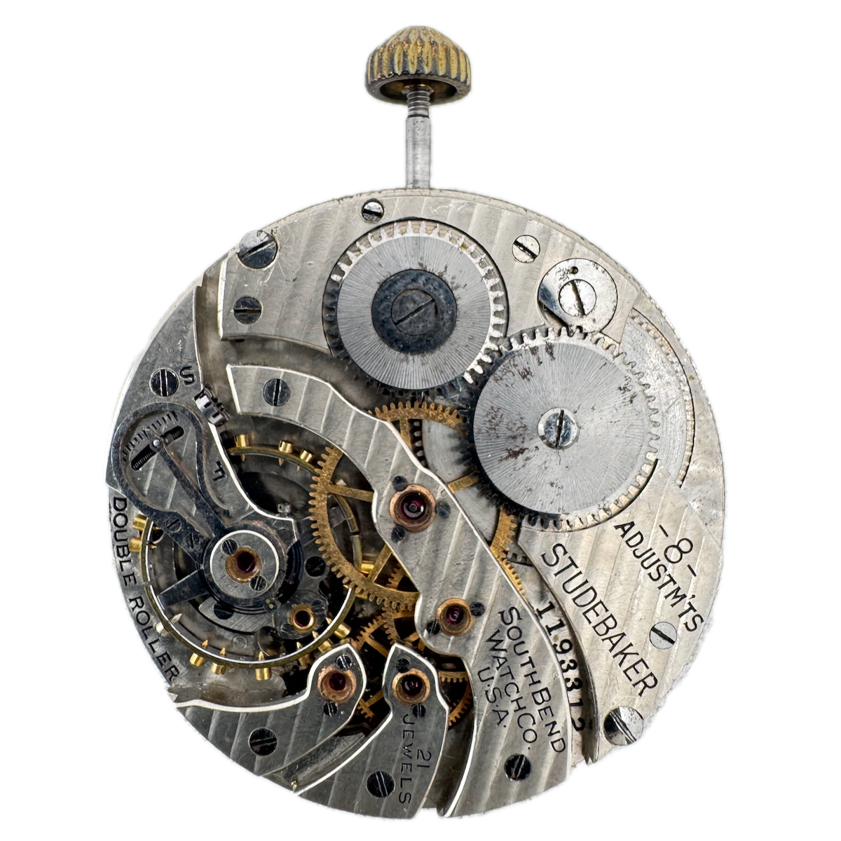 Vintage 12s 1927 South Bend 21j Mechanical Pocket Watch Movement Studebaker USA