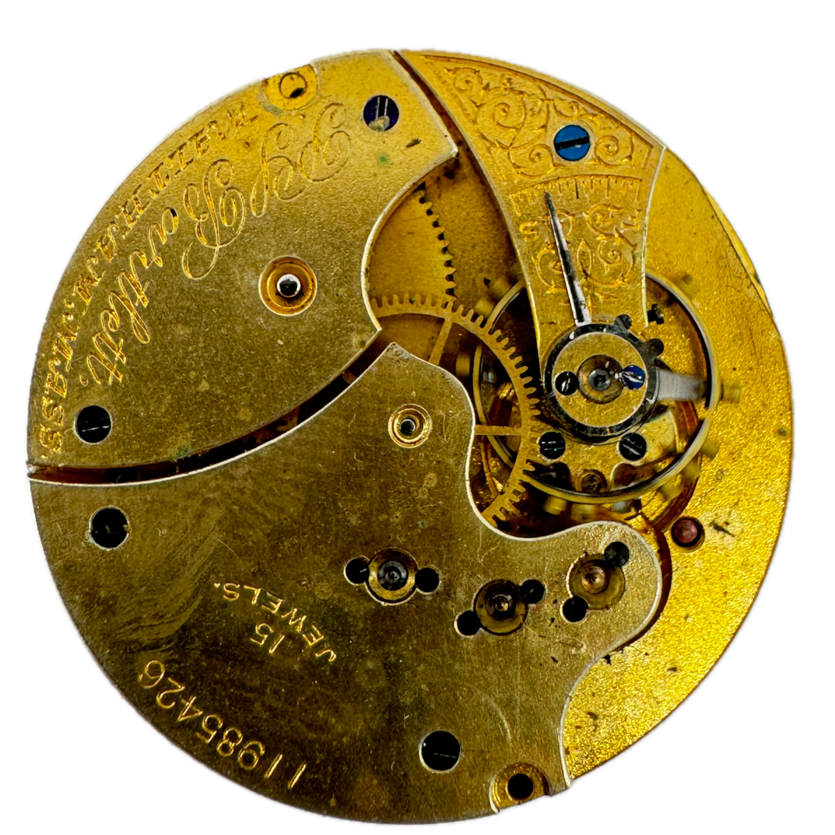 Antique 6s 1902 Waltham 15 Jewel Hunter Pocket Watch Movement Seaside USA