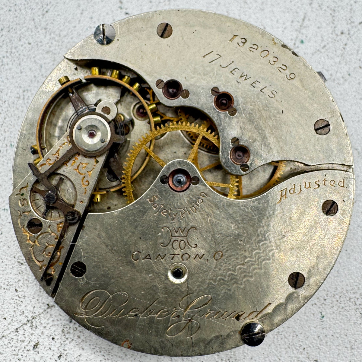 Antique 12s Hampden 17j Mechanical Hunter Pocket Watch Movement Dueber Grand