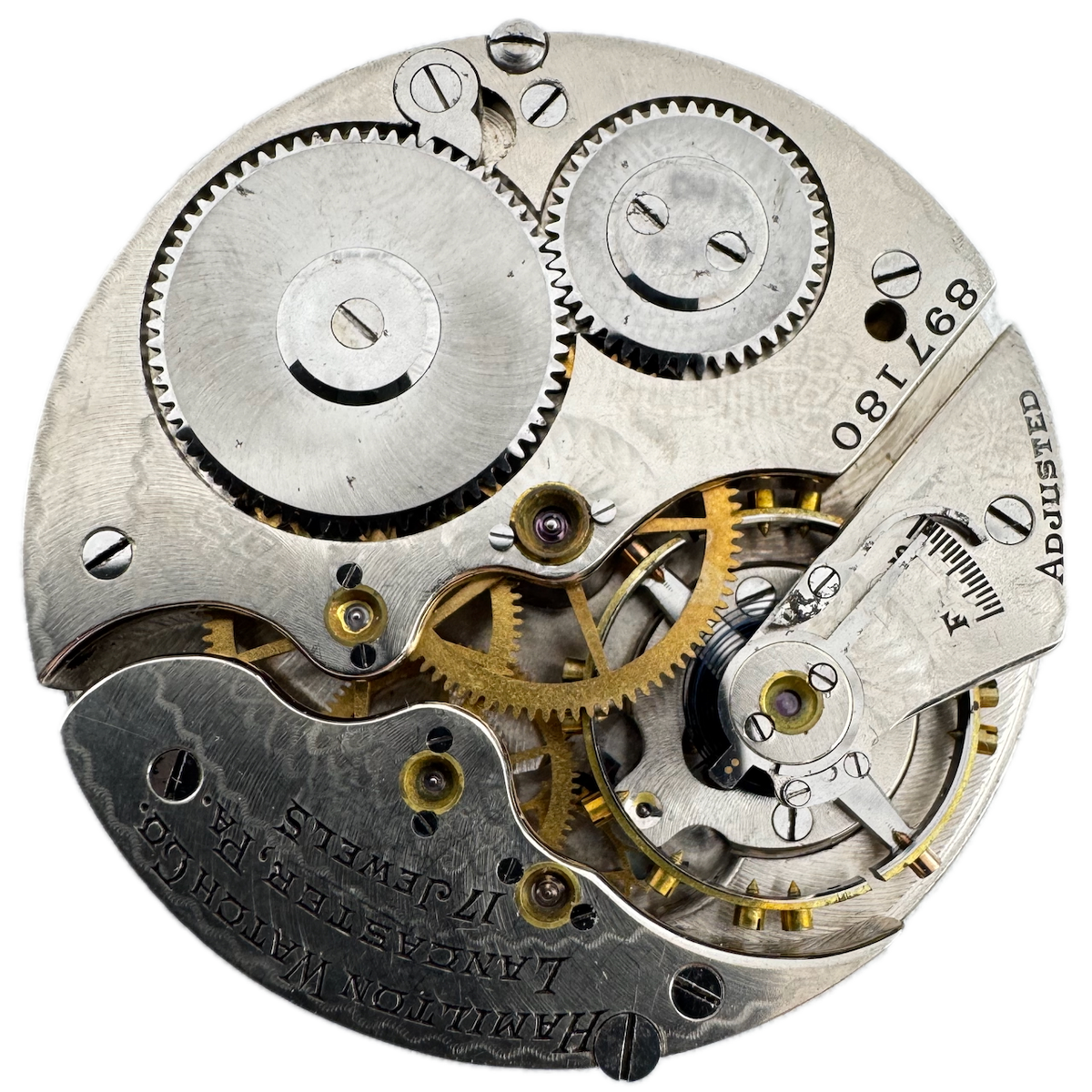 Antique 16s 1912 Hamilton 17 Jewel Mechanical Pocket Watch Movement 974 USA